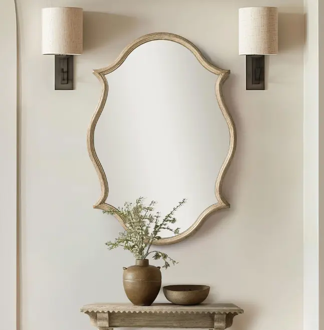 jonathan charles wooden round mirror