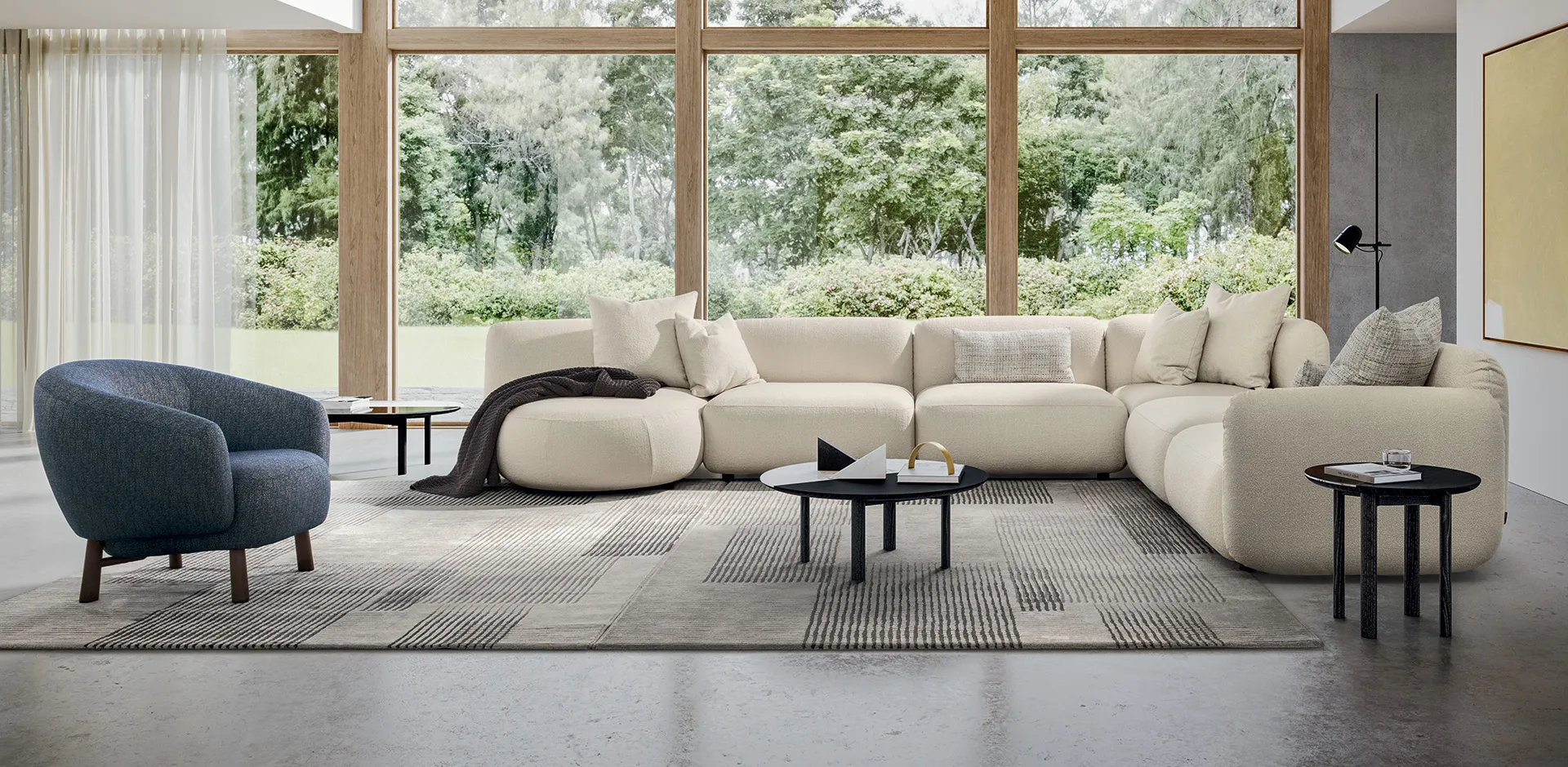 Calligaris Cream Sofas