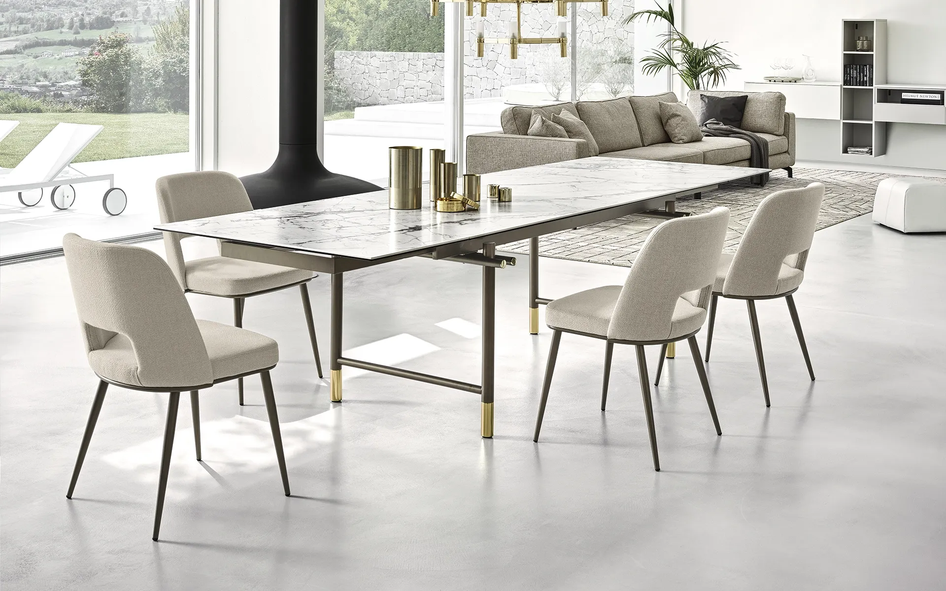 Calligaris Brand Cream Table and Chairs