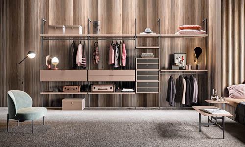 Alf DaFre accent colour wardrobe