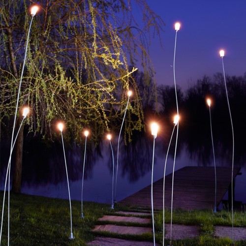 Yellow lamps with thin twigs