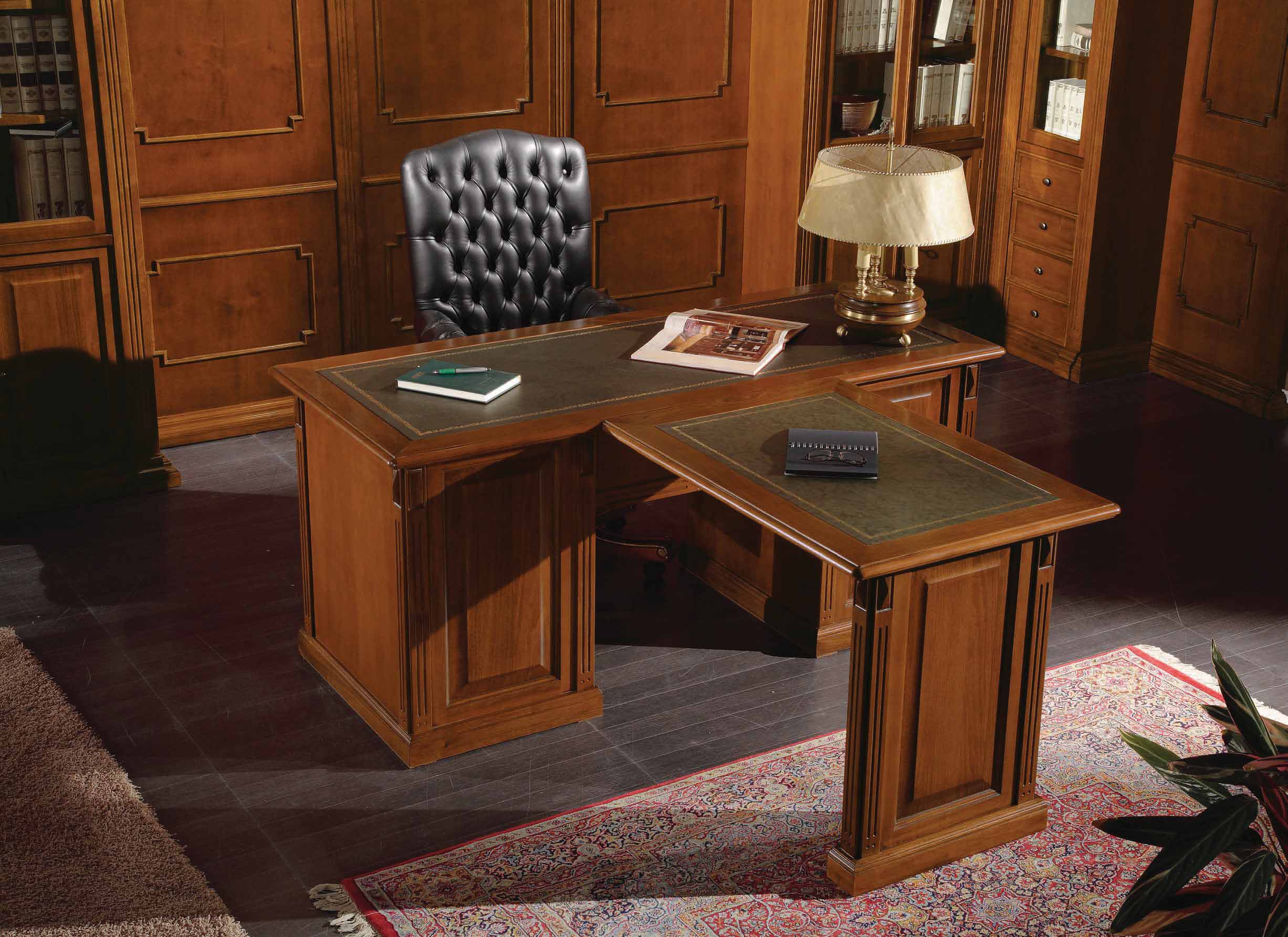 dark brown leather writing desk models from Scappini&C