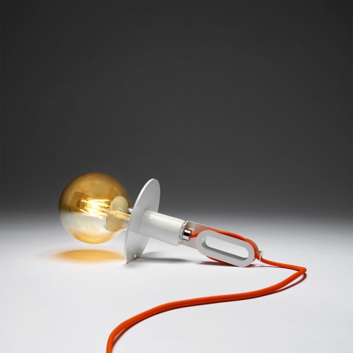 Yellow lamp with white standing rod