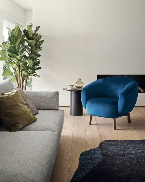 Blue armchair from Calligaris