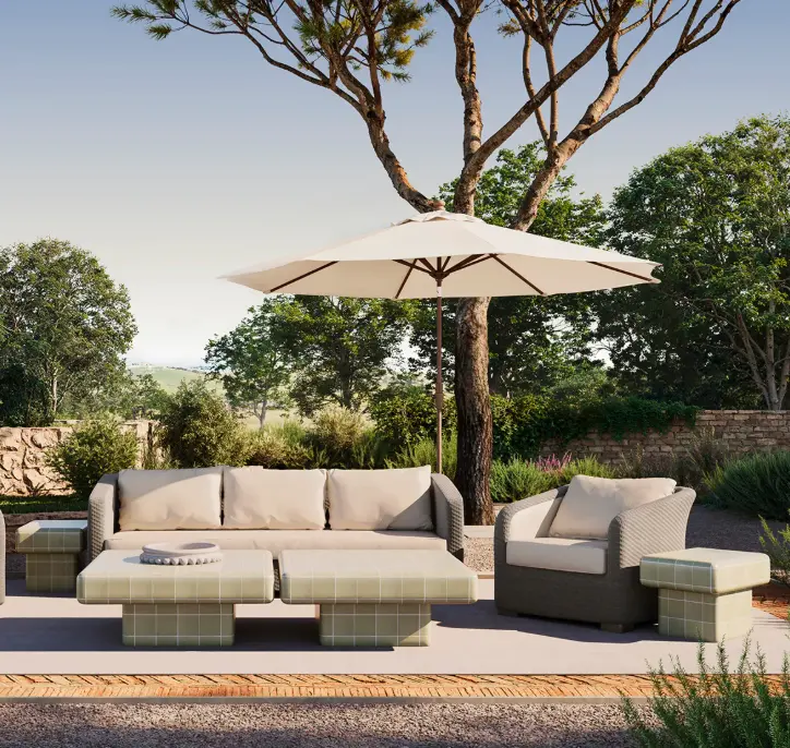 eichholtz beige outdoor sofa